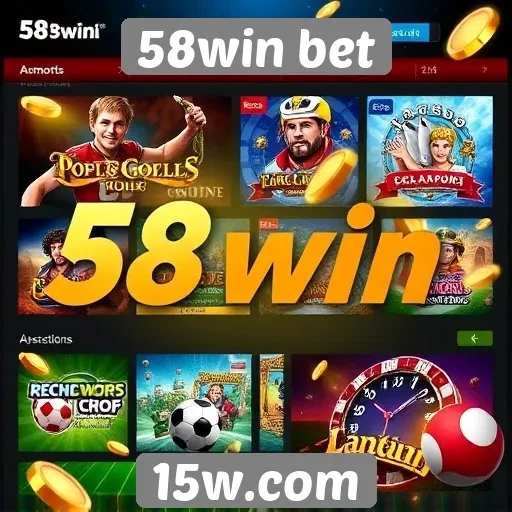 Variedade de jogos disponíveis na plataforma 58win bet